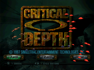 Critical Depth title screen for Playstation